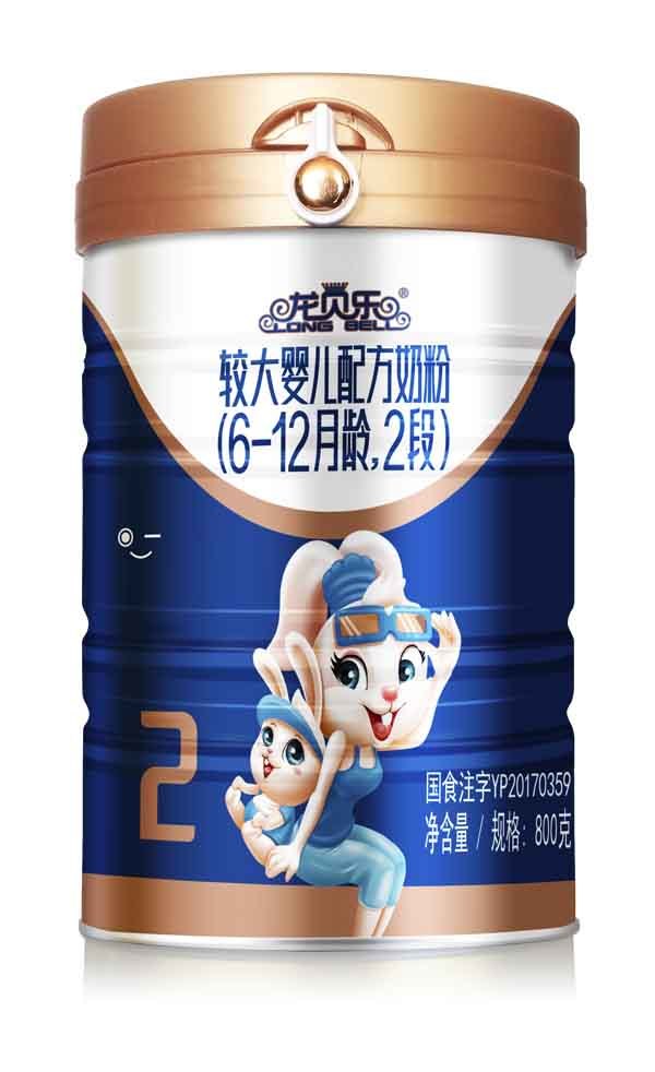2021年(nián)1月(yuè)份龍貝樂(yuè)較大(dà)嬰兒(ér)配方奶粉800克